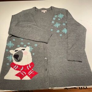 Woman Within Textured Gray Sweater